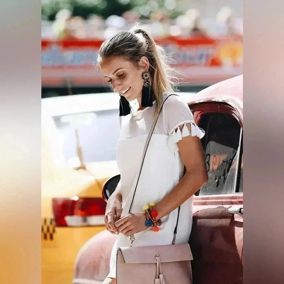 Iced Latte White Shift Dress size small - Picture 5 of 12